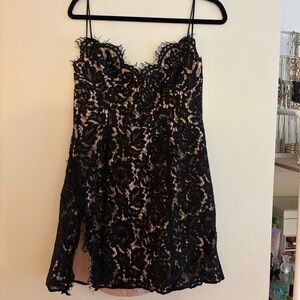 Free People Black Lace Overlay Dress